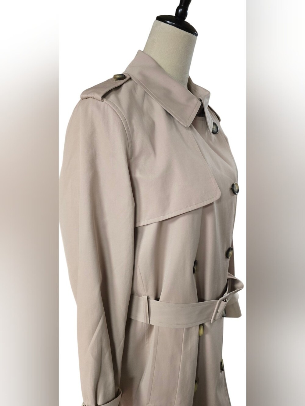 Marks & Spencer M&S Collection Double-Breasted Trench Coat in Sand, US 14/UK18 - Picture 9 of 15